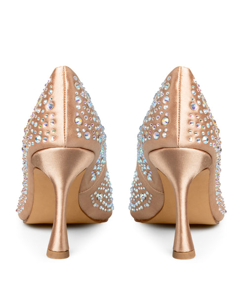 Zapatilla Nude Satín Brillos 16-9400